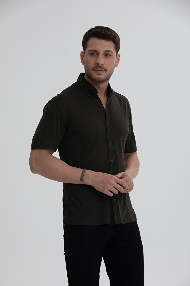 Men's Short Sleeve Summer Knitted Shirt 2604