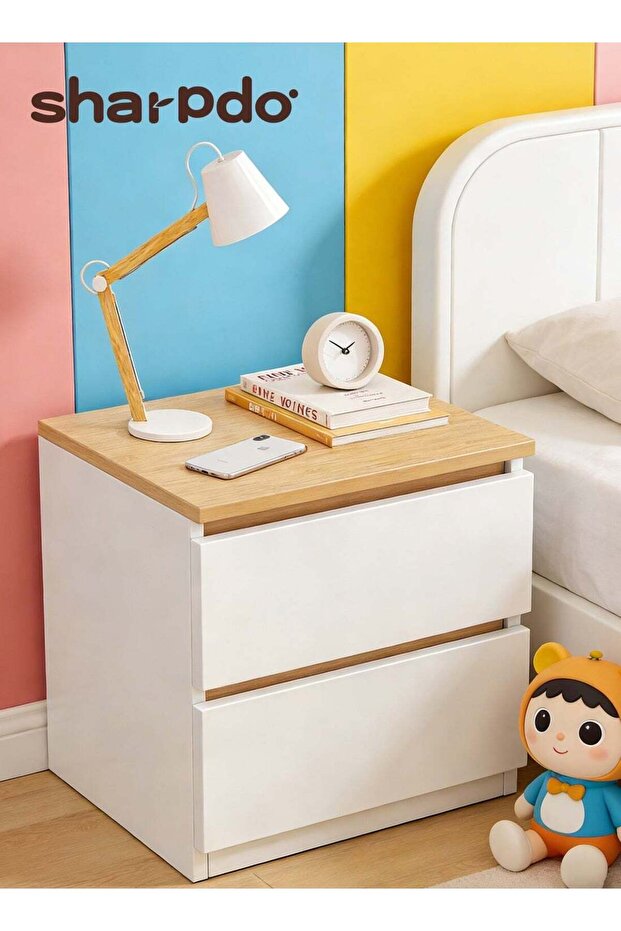 Nightstands Simple Modern Bedroom Bedside Table Solid Wood Minimalist Multi-function Light Luxury Style - 1
