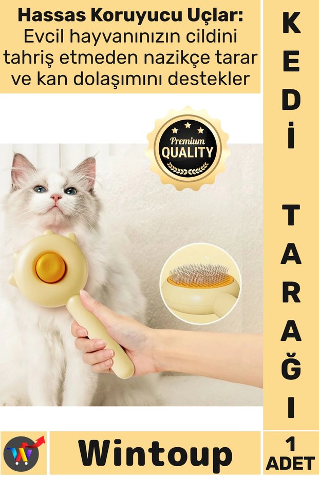 # Comb Cat Dog Hair Grooming Brush Paw Design Automatic Cleaning Stylish Pet Comb