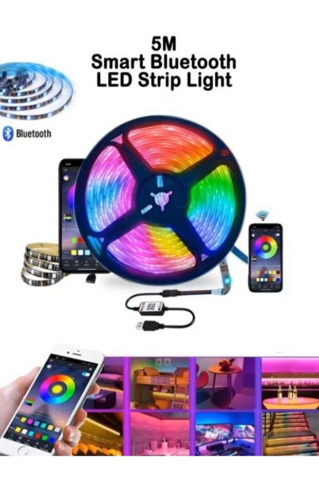 LED Strip Lights 5 Meter Bluetooth Color Changing with Segmented App Control & Music Sync