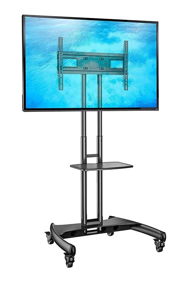 Mobile TV Stand With Lockable Wheels For 32-65 Inch TVs Black