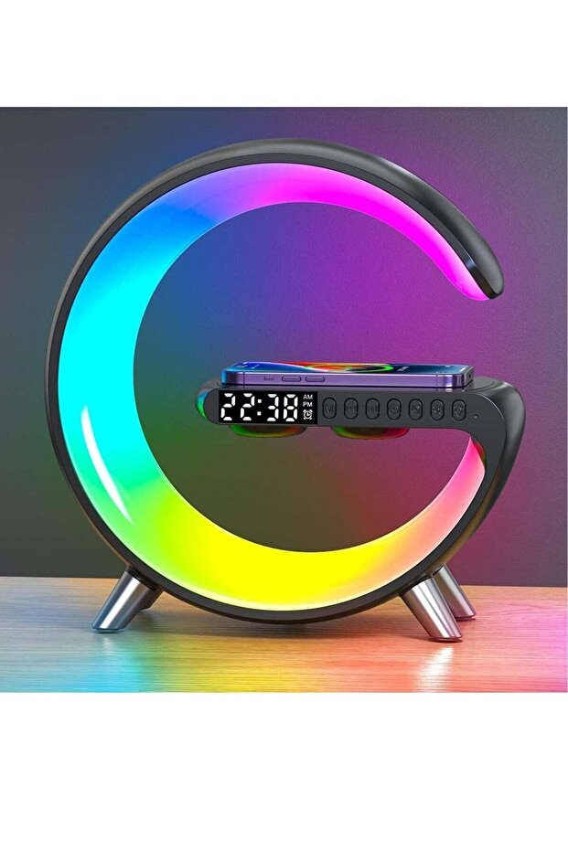 Smart Bluetooth Speaker Wireless Phone Charger LED Light, Multifunctional RGB Night Light
