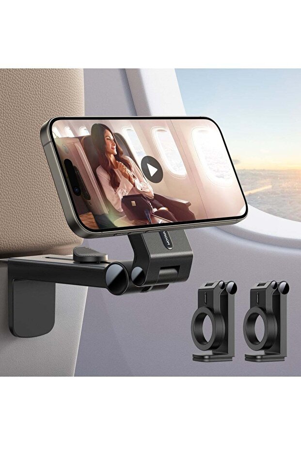 2-Pack Airplane Phone Holder – Hands-Free Mount, Adjustable Stand for iPhone 15 Pro Max