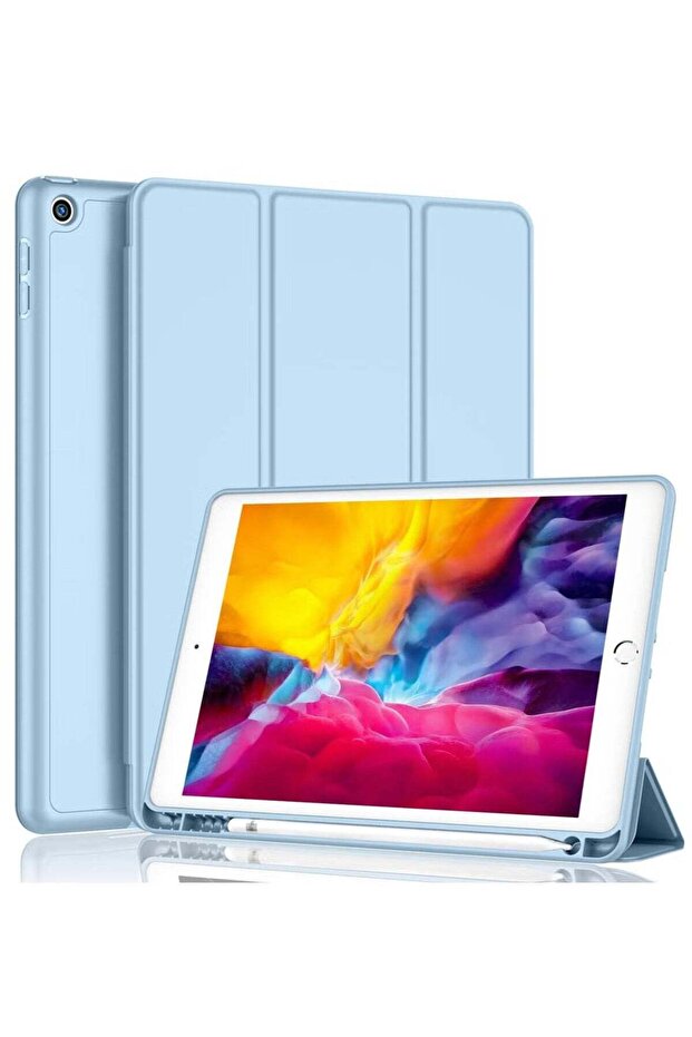 iPad 9.7 Case (2018/2017, 6th/5th Gen) Smart Cover with Pencil Holder – Soft Silicone Back, Full Body Protection, Auto Wake/Sleep