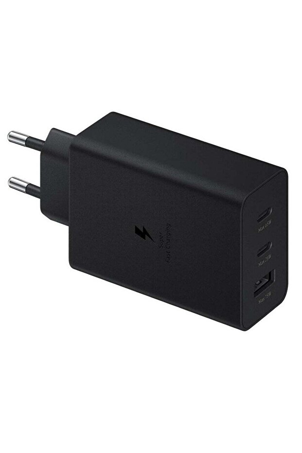65W Power Adapter Trio: Sleek Black Design for Versatile Device Charging
