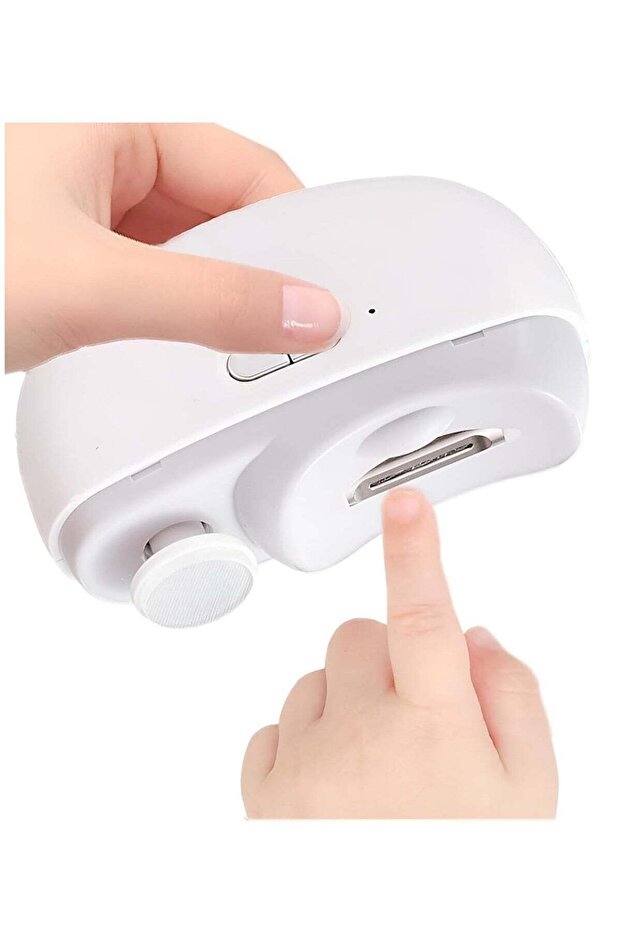 Electric Automatic Nail Clipper – 2-in-1 LED Light Nail Cutter & Polisher with Nail Scrap Storage