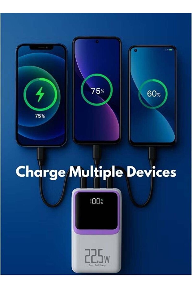 N30 Compact 10000mAh Fast Charging Power Bank with 22.5W Output, Lightweight Slim Body, Multi-Protocol Charging Support