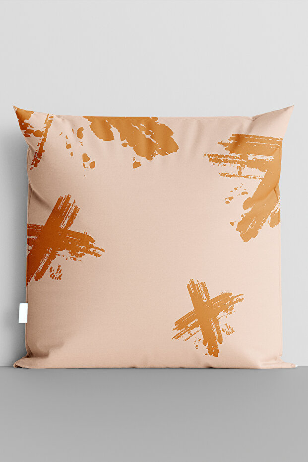 غطاء وسادة مطبوع رقميًا على الوجهين من Orange Crosses - 5566