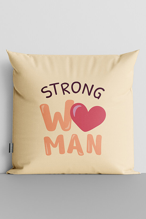 غطاء وسادة مطبوع رقميًا على الوجهين من Strong Wo Man - 3226
