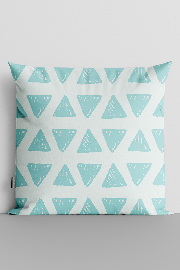Green Triangles Double-Sided Digital Printed Throw Pillow Cover - 1632
