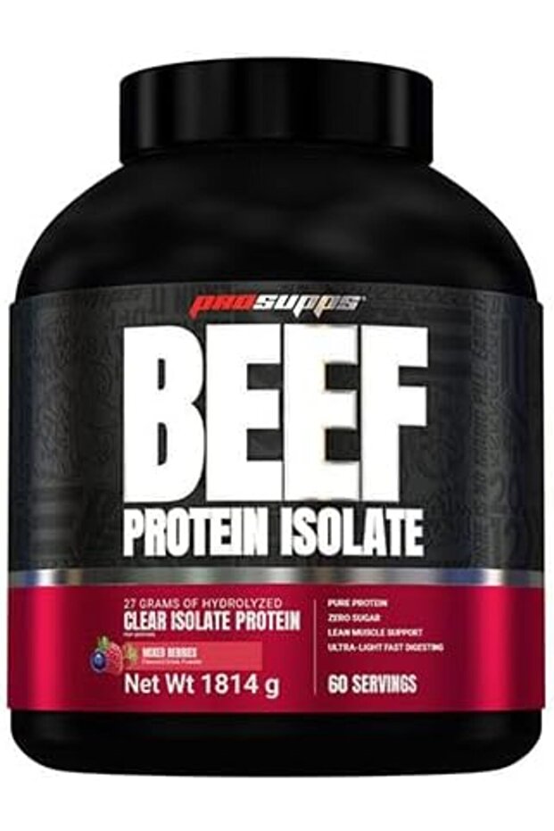 Beef Protein Isolate Powder – Mixed Berry Flavor, 4lb, High Protein Supplement for Lean Muscle Support & Recovery