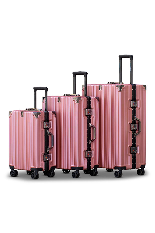 Aluminum Frame Unbreakable Luggage 3Pcs Set (20/24/28 Inch) Polycarbonate Hard Shell Suitcase