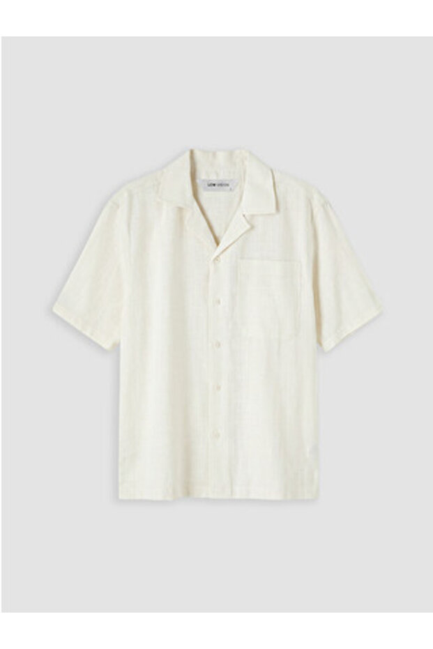 White Regular Fit Resort Collar Men's Shirt