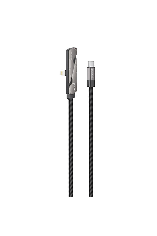 CA208 USB Type-C to Lightning Fast Charging Data Cable with Foldable Stand, Built-in smart chip,27W PD Fast Charge, 3A Output High-Speed Data Transfer 1.2M Braided Cable