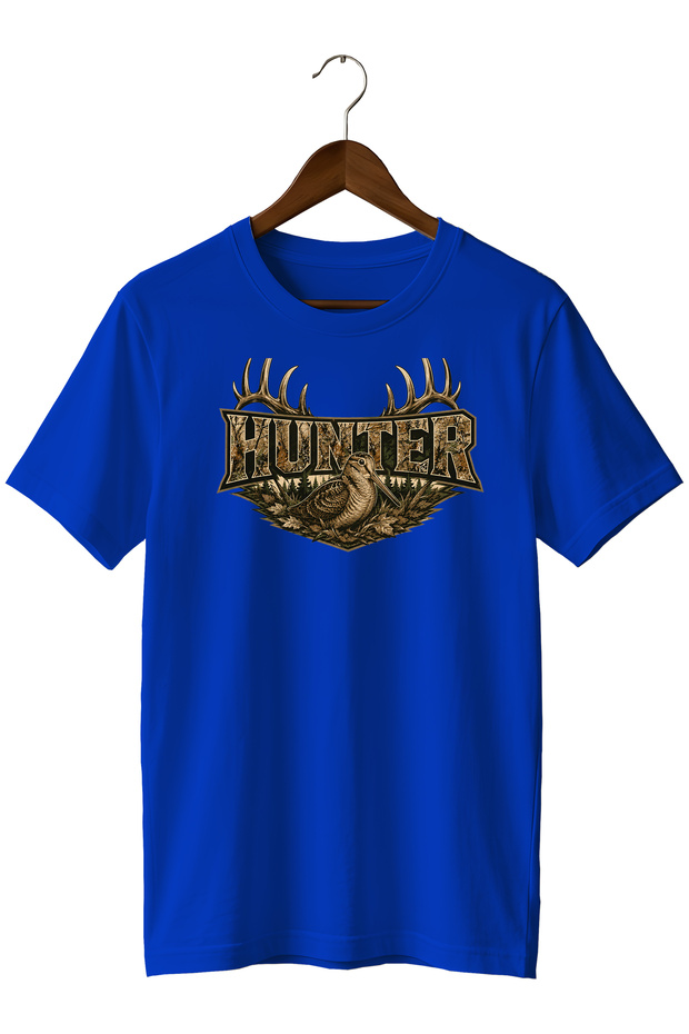 تي شيرت رجالي مطبوع بتصميم خاص من نوع Camouflage Hunter Skull