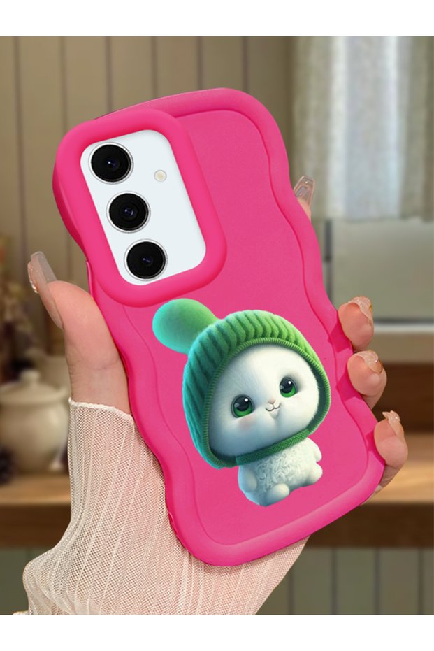 Samsung Galaxy S24 Fe Compatible Case Camera Protective Red Silicone Couple Phone Case Cute Pattern