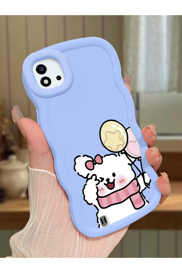 Realme C11 2021 Compatible Case Camera Protector Blue Silicone Couple Phone Case Cat Pattern