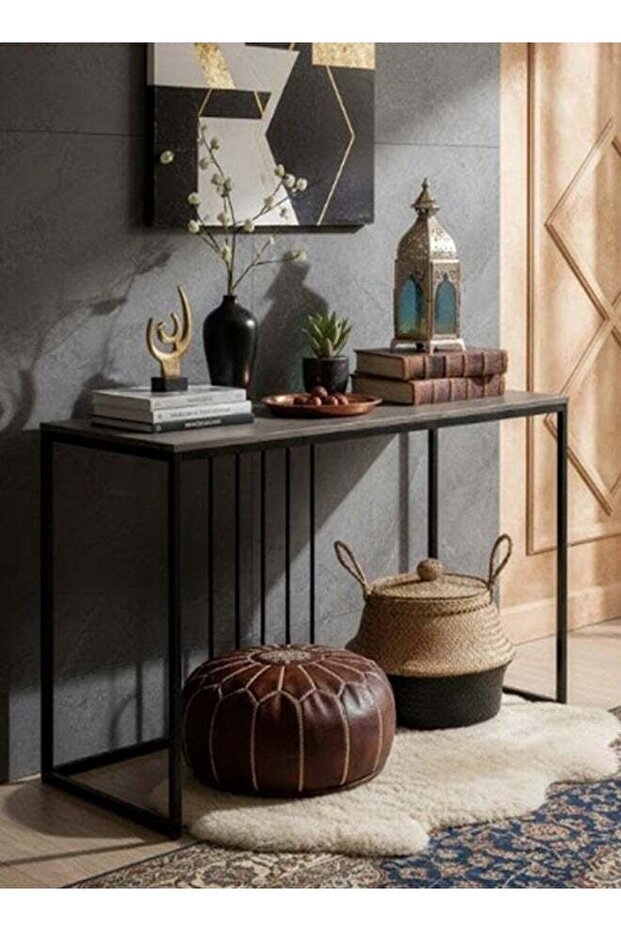 Rectangular Console Table Metal Frame 120x40x80 CM - 3