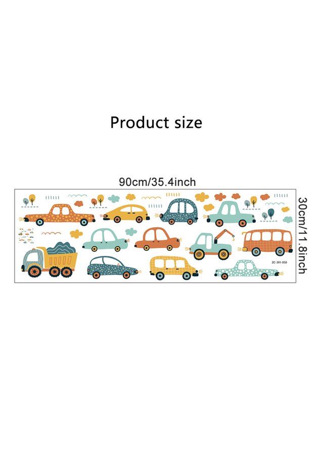 30x90cm MULTI Cartoon Cars Bus Removable PVC Wall Stickers for Kids Baby Boys Bedroom Living Room Ki