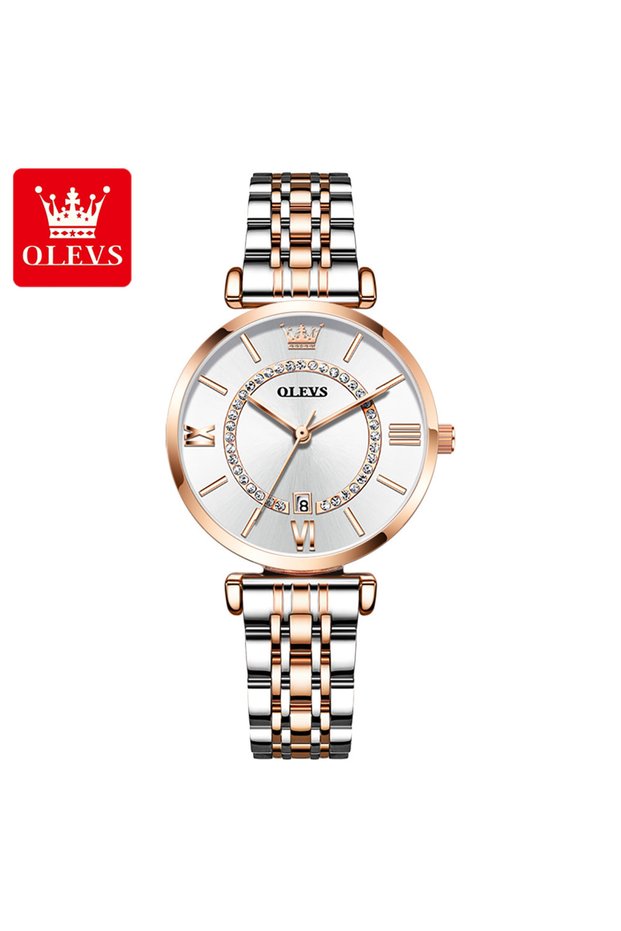 Yes Rose White Roman OLEVS 6892 Women's Watches Elegant Fashion Original Wristwatch Waterproof Stain