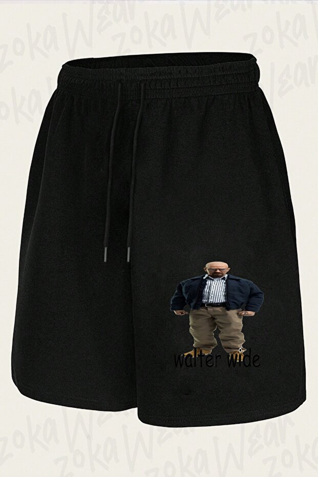 Unisex Walter Wide Breaking Design Printed Shorts