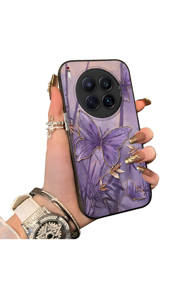 Tecno Camon 40 Premier 5g Compatible Silicone Edge Hard Back Case Couple Phone Cover Butterfly Pattern