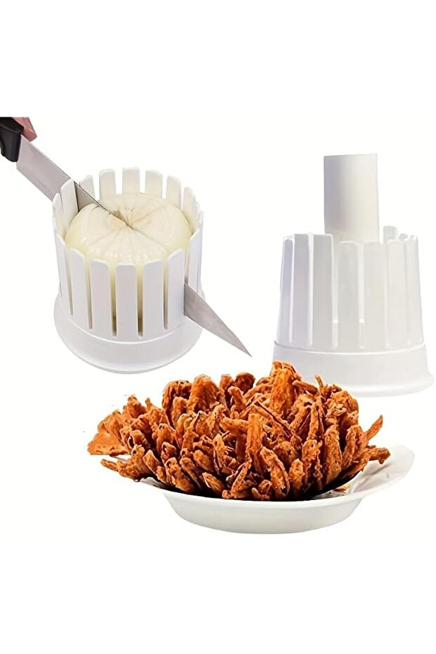 Blooming Onion Cutter, Easy Fried Onion Blossom Slicer & Core Remover, Multi-Purpose Vegetable & Fruit Cutter Tool