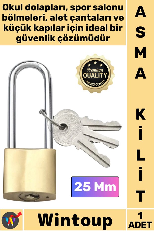 # Lock Steel Body Security Lock Durable Protection Safety Mechanism Yellow Long Padlock 25 mm