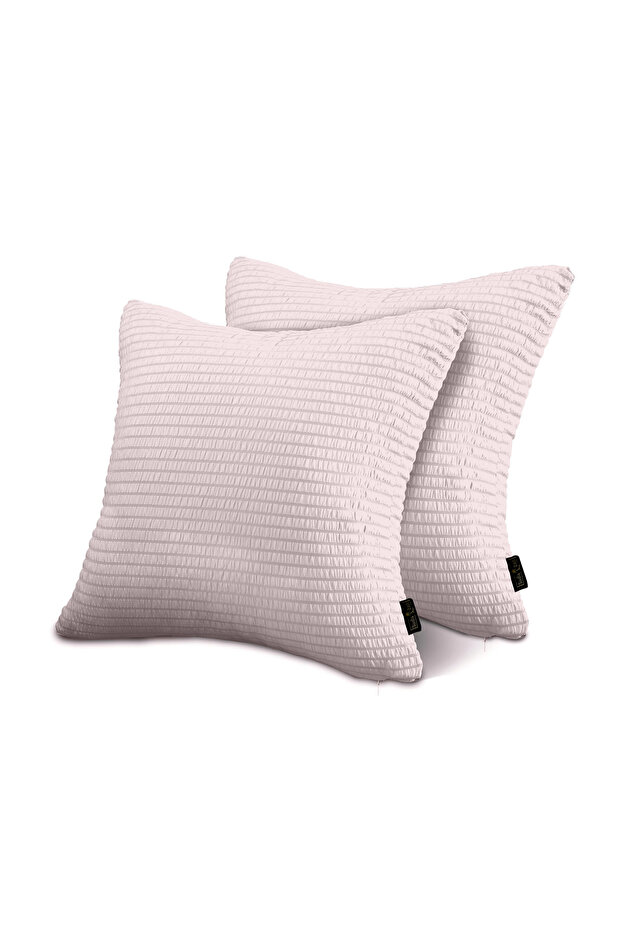 Soft Filled Cushion with Seersucker Elegant Stripe Removeable Zipper Cover Decorative Throw Cushion Pillow for Sofa, Bed & Chairs Home Décor Cushion