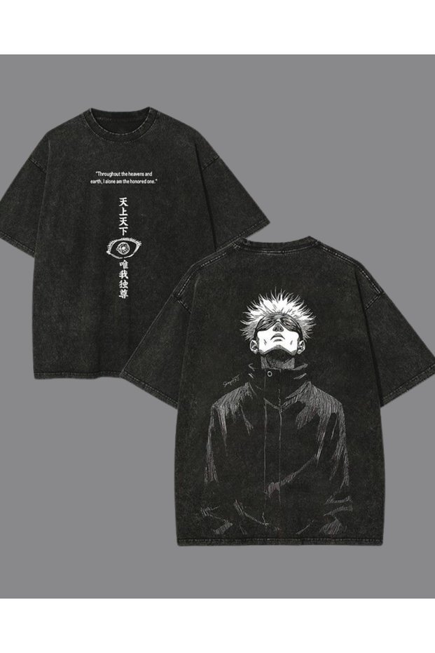 Jujutsu Kaisen Printed Washable Vintage Unisex Oversize T-Shirt
