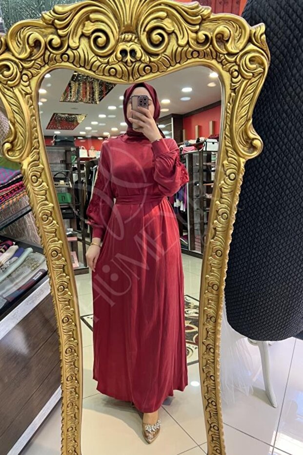 Silk Dress with Sleeve Detail