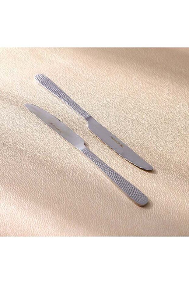 Sitello Hammered 2-Piece Dinner Knife Set – Premium Stainless Steel Knives with Elegant Hammered Design