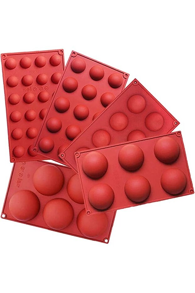 5Pack Sphere Silicone Molds, Silicon Dome mold semi sphere Baking Mould for Making Candy,