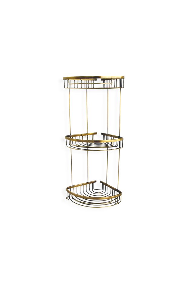 Triple Stainless Corner Bathroom Shower Shelf Sponge Holder Shampoo Holder