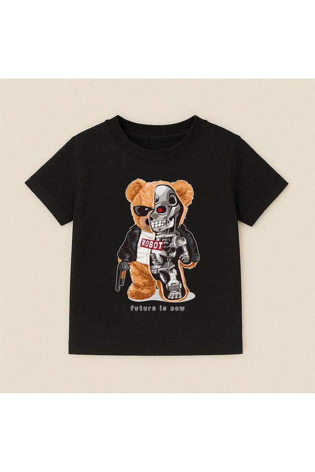 Teddy Bear Printed Crew Neck Cotton Short Sleeve Kids & Youth T-Shirt
