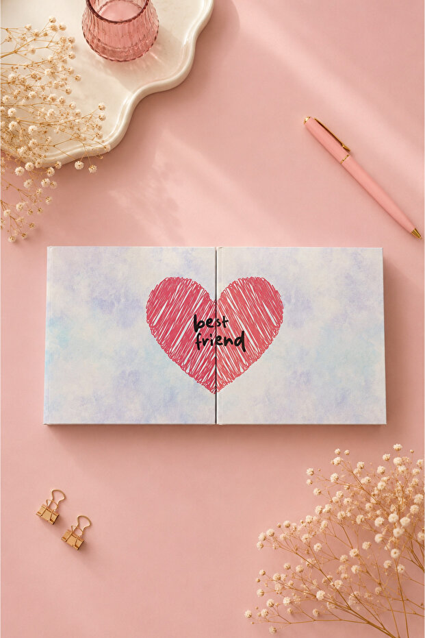 Best Friend Double Notebook Set | 16X16 cm | Hard Cover | Plain Inner Page