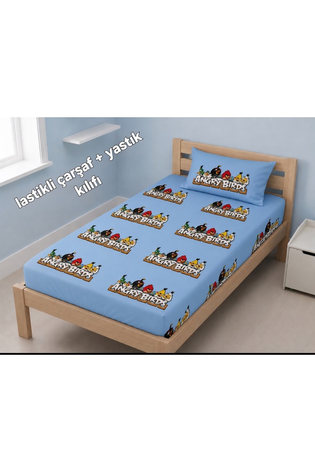 Single Cartoon Character Elastic Sheet and Pillowcase Set 100X200 50X70