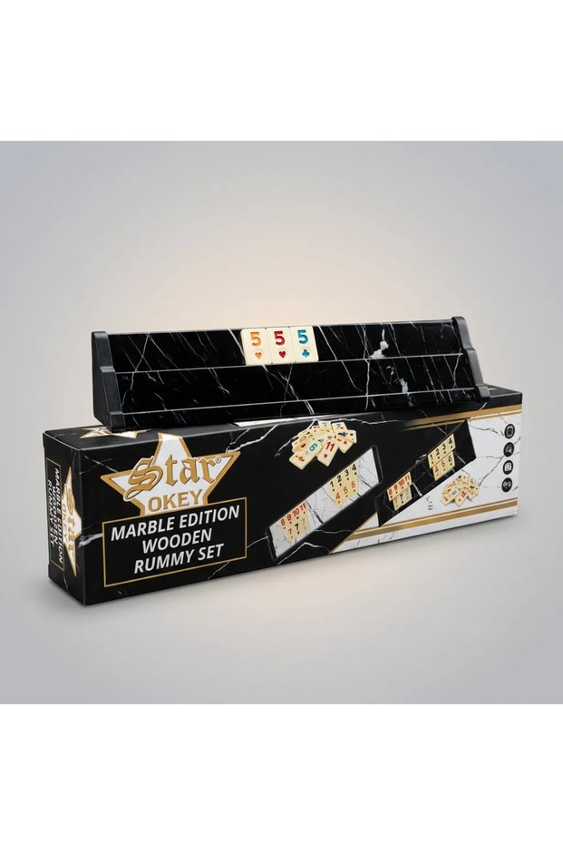Star Marble Edition Marble Pattern Wooden Crooked Stick Okey Set