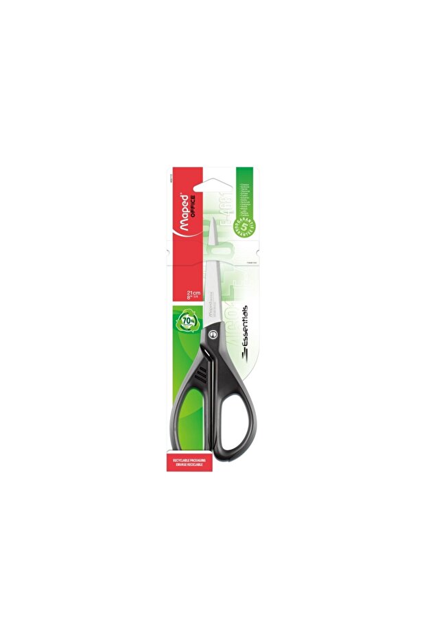 Scissors Essentials Green 21 cm blister