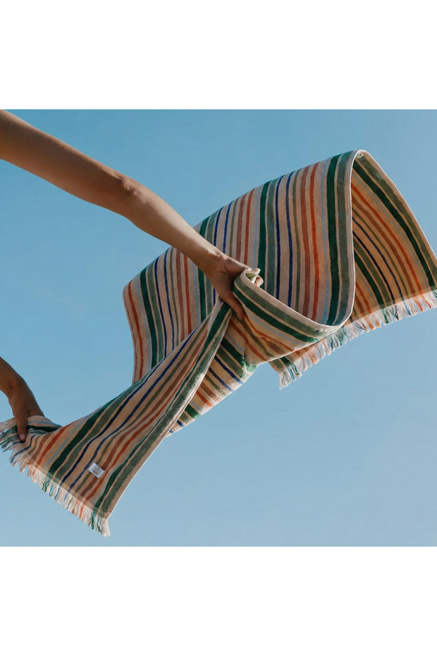 Stripe Earth Beach Towel 100% Cotton Colorful 90X160