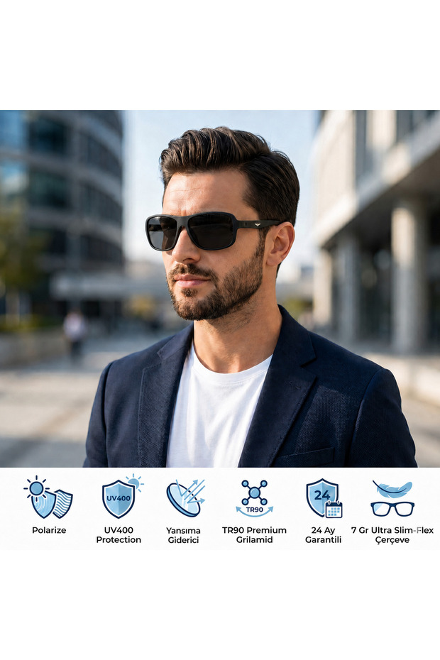 107-COL نظارات شمسية رجالية مستقطبة من سلسلة Polarized - إطار فائق المرونة غير قابل للكسر - 7 جرام - مستقطبة - UV400 - عاكسة G
