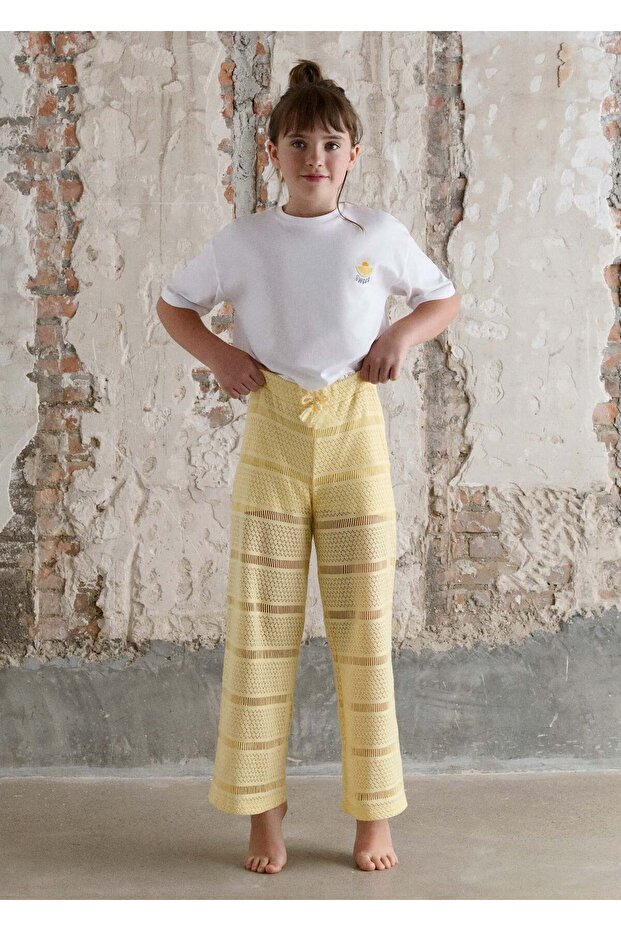 Girl's Knitted Trousers Yellow