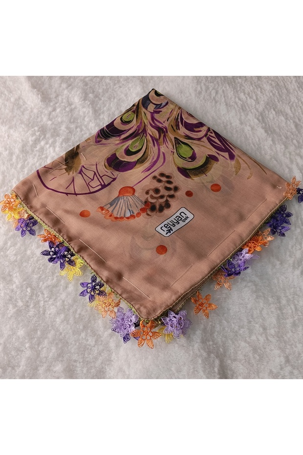 Handmade Needlework Writing, Scarf, Yemeni, Mevlit Cover, Head Cover, 4 Sides Embroidered, 100% Cotton, 100*100cm