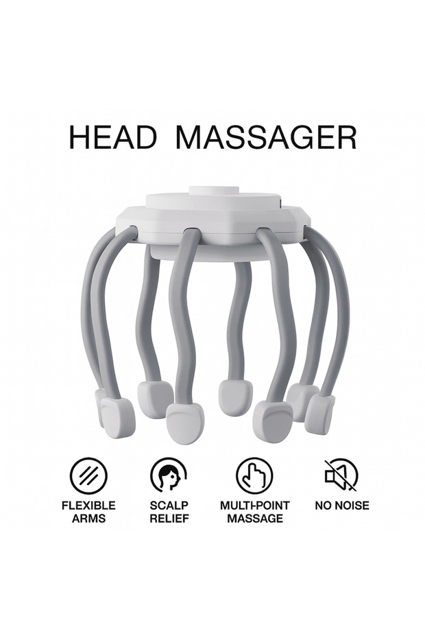 Head Massager for Scalp Relief with Flexible Multi-Point Arms