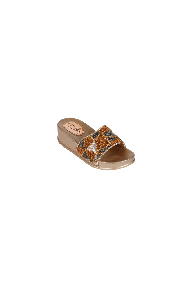 Women's Geometric Bead Embroidered Lightweight Wedge Sole Slippers