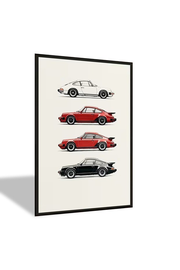 30x45 cm Gallery Wrapped Porsche 911 Evolution Canvas | Classic Sport Car Wall Art | Ready to Hang Cotton Canvas