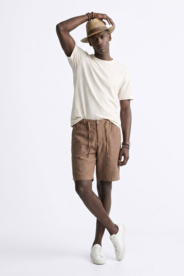 Men's Tie-Waist Shorts - Mustard