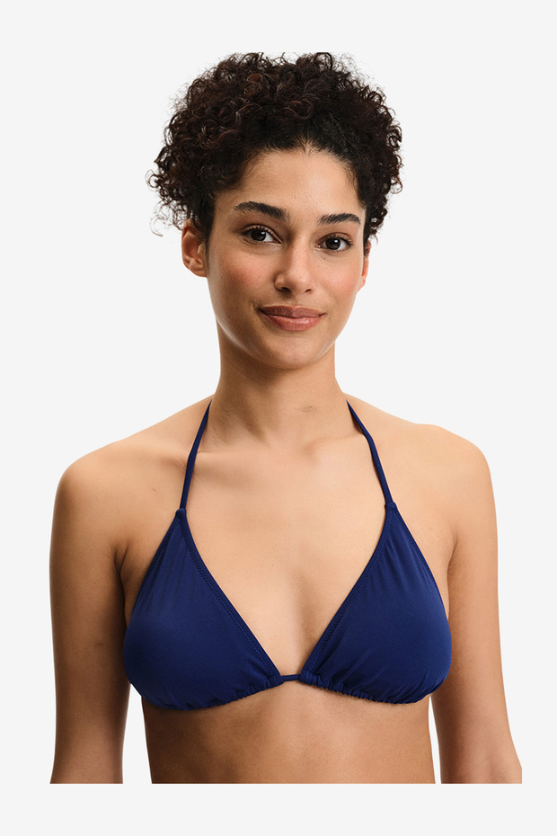 Women Triangle Navy Bikini Top