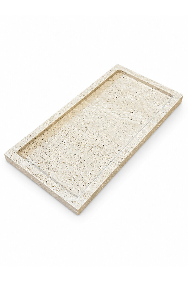 صينية ترافرتين بلون العاج الفاتح - 15×30 سم