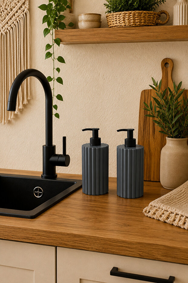 Decorative 2-Piece Bohemian Style Kitchen Set Liquid Soap Dispenser and Detergent Dispenser Set, Hand Soap Dispenser and Dish Soap Dispenser Set